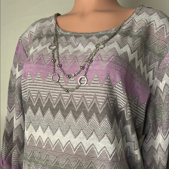 Alfred Dunner Womans Size XL Top 3/4 Sleeve Lightweight Knit Shirt - Picture 2 of 12